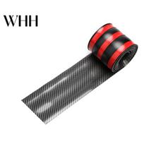 Automobilio stiliaus anglies pluošto gumos durelių slenksčio apsaugos apdailos juostelės dekoro lipdukas 10x100cm black
