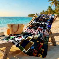 Roblox Beach Towel High Absorbency & Quick-Dry Comfortable Lightweight Suitable for Sports, Travel, Swimming, Yoga, Bathroom, Beach, And Pool 80cmx160cm(31x63inch)