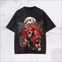 Anime BLEACH Kurosaki Ichigo Zangetsu Graphic Print T-shirt Men Women Loose Casual Oversized Harajuku Fashion Top Summer New Tee 110 black