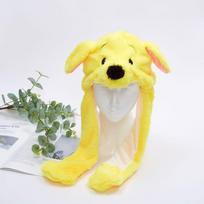 Minkštas pliušinis gyvūno kepurė su judančiomis ausimis Vaikams Žiemos dovana Vaikams ir paaugliams YellowDog yellow