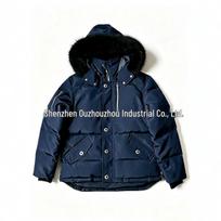 Palm Moose Men's Shiny Hooded Down Coat with Detachable Fur Collar S (below 60kg)