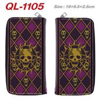 JoJo's Bizarre Adventure Full Color Zipper Wallet Anime Cartoon Long Clutch Bag Multi-Function Coin Purse Ticket Clip Bucciarati Zipper Design 1pcs Long Zipper brown