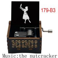 The Nutcracker Wooden Music Box Merry Christmas Musical Gift 2 Types of Movements Available Boutique Gift for Family Occasion 3 179-B3-hand black