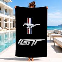 1PC Mustang Microfiber Beach Towel, Soft Lightweight And Quick-Dry, Ideal for Summer Travel, Beach Essential, Swimming Pool Gift 70cmx140cm(27x55inch) black
