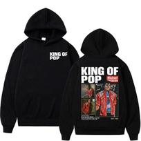 Michael Jackson Beat It King of Pop Fan Gift Hoodies Men's Clothing Harajuku Streetwear Sweatshirt High Quality Oversized Hoodie L black