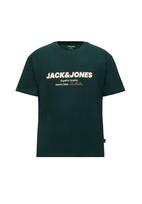 JACK & JONES Marškinėliai 'JJABBO' geltonosios citrinos spalva / tamsiai žalia / balta