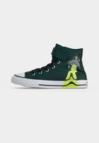 CONVERSE Sportbačiai žaliosios citrinos spalva / tamsiai žalia / purpurinė