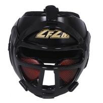 Vaikiškas profesionalus Sanda bokso šalmas su apsauga nuo kritimo ir pastorintu beždžionės veido skydeliu sparingui S Black Gold + Face Shield (100-135 cm height)
