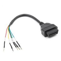 16pin OBD OBD2 Female K Line Can Line Jumper Tester Connector Diagnostic Cable Universal K+CAN OBD2 Cable for Vehicles gray