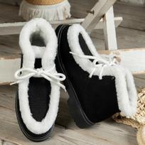 Botines con cabeza redonda y fondo de pastel de esponja para mujer, botas informales con reborde de estilo británico, invierno 37 juoda