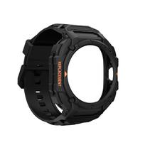Case+Strap for Samsung Galaxy Watch Ultra 2025 47mm Silicone Sport Bracelet Correa for Galaxy Watch 7 Ultra 2 Strap Accessories Galaxy Watch Ultra juoda