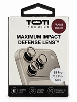 TOTI PREMIUM sudužimui atspari objektyvų apsauga iPhone 18 Pro / 18 Pro Max, bordo