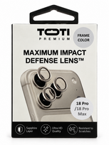 TOTI PREMIUM sudužimui atspari objektyvų apsauga iPhone 18 Pro / 18 Pro Max, sidabrinė