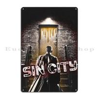 Sin City A Dame to Kill For Marv Comic Frank Miller Movie Poster Metal Plaque Wall Mural Create Cave Living Room Tin Sign Poster 20x30cm（7.8x11.8inch） gray