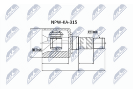 NTY NPW-KA-315 Jungčių komplektas, kardaninis velenas