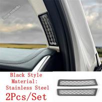 Car Front Pillar A Tweeter Speaker Audio Sound Frame Sequin Cover Trim Accessories For BMW X1 iX1 U11 X2 iX2 U10  2024 2025 Black Style gray