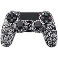 Camouflage Case Graffiti Studded Dots Silikoninės gumos gelio oda, skirta Sony PS4 Slim / Pro valdikliui black and white