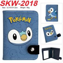 Pokemon Pikachu Vertical Snap Wallet Colorful Print Multi-Layer Coin Purse Cute Anime gray