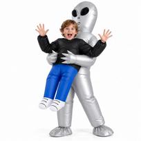 Pripučiamas ateivio vaiduoklio kostiumas Helovino vakarėliui Cosplay Suaugusiems Vaikams Unisex Juokingas Baisus aprėpalas Kids 120-150cm black