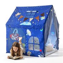 VEVOR Kids Play Tent PVC Frame Playhouse for Kids with Padded Mat Blue, for Toddlers Girls Boys, Indoor & Outdoor, Reading Nook Nap Bed Tent 120 x 105 x 127 cm