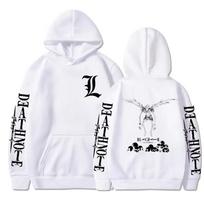 Yagami Light Ryuk Death Note Anime Printed Hoodies Men Women Harajuku Hip Hop Gothic Oversized Sweatshirt Perfect for Commute & Loungewear XXXL white