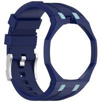 Pc Case Frame+Silicone Strap For Swatch X Ap Royal  2-In-1 Modified Suit Bracelet Band For Ap Royal  Replacement Accessory blue