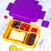 1330ML Lunch Box Adult Bento Boxes Food Containers with 6 Compartment and Tableware For Snack Work School Microwave Oven Heating 5&1330ml&1 yellow