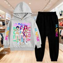 KPop Demonų Medžiotojų Vaikų Hoodies Rinkinys su Berniukų Laisvalaikio Sportiniais Marškinėliais ir Dvi spalvų Mergaičių Minkšta bei Patogi Kelnė Vaikų Drabužis 110cm white