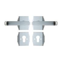 Dooroom Brass Door Lock Set PVD Shiny Gold Bright Chrome Interior Bedroom Bathroom Double Wood Door Lever Dummy