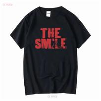 The Smile band Thom Yorke logo Radiohead screen printed T shirt vintage Washed fashion Casual Unisex Stylish Versatile homme 4XL red