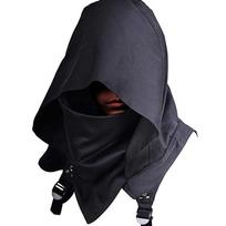 Cyberpunk Hooded Cloak for Halloween & Medieval Role-Play One Size juoda