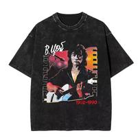 Viktor Tsoi Kino Vintage Grupės Grafinis Marškinėlis Unisex Vyrams Moterims Retro Atsitiktinis Laisvo Kirpimo Streetwear Minkštas Medvilninis Kasdienis Viršutinis Drabužis 140 black