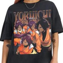 Shihouin Yoruichi Bleach Tshirt Anime Printed Summer Casual Short Sleeve T Shirt High Quality Cotton Tee Top Unisex Unisex Clothing 4XL brown