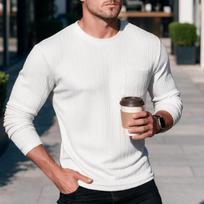 Men's Cable Knit Long Sleeve Pullover Sweater in Color for Everyday M balta
