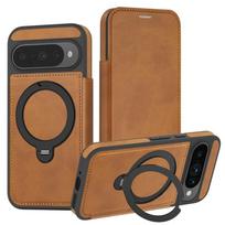Magnetinis atverčiamas dėklas su kortelės lizdu ir besisukančiu stoveliu Google Pixel 11 Pro XL 10 9 8 serijai, PU odos dangtelis Pixel 10 / 10 Pro
