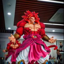 New 30cm Dragon Ball Broli Anime Figure Super Saiyan 4 Broly Figures Statue Collection Model Desk Decoration Christmas Gifts no base red