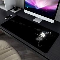 Black Samurai Sword Large Extended Gaming Mouse Pad Non Slip Desk Mat White Floral Silhouette Keyboard Mouse Pad 800x400x2mm