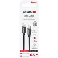 Swissten Textile USB-C / USB-C Data Cable 0.5m Black 71521113