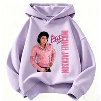 Vaikiškas retro hip-hop tipo su gobtuvu megztinis vyrams ir moterims, Michael Jackson stiliaus, ilgomis rankovėmis, laisvalaikio gatvės stiliaus 150 pink