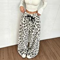 Women's Fall Winter Leopard Print Pajama Pants Loose Fit Pants for Casual Wear XL balta