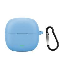 Silicone Earphone Protective Case For Redmi Buds 8 Active, Soft Shockproof Cover with Visible LED & Carabiner For Redmi Buds 8 Active mėlyna