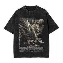 Horror Silent Hill 2 Vintage Washed T-shirt Men Harajuku Short Sleeve Hip Hop Graphic Tees Streetwear Y2K Clothes5 XL black