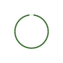 Necklace - Pearls & Colors - Semi-Round Freshwater Cultured Pearls - 925 Sterling Silver - AAA+ Quality - Woman žalia