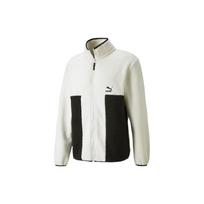 Puma Retro Logo Casual Sherpa Fleece Collar Jacket Men Jackets Ivory 532966-73 S white