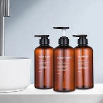 3 pakuočių šampūno ir kūno muilo siurblių buteliukai, daugkartiniai dušo dozatoriai 500ml gray
