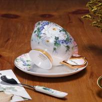 Elegantiškas Bone China gėlių arbatos puodelių ir lėkštučių rinkinys – angliškas stilius, idealiai tinka prie popietės arbatos arba kaip aukščiausios klasės dovana 101-200ml white