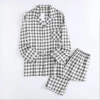 Kimono moteriškas klevo lapų pižamos komplektas Moteriška 100% marlės medvilnės ilgomis rankovėmis laisvalaikio pižama Moteriška pižama Ruduo M gray