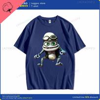 Crazy Frog marškinėliai Crazy Frog marškinėliai Medvilniniai grafiniai marškinėliai trumpomis rankovėmis Kasdieniai vyriški mieli marškinėliai Hip Hop Harajuku Streetwear M blue