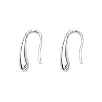 999 Sterling Silver Curved Hook Water Drop Rupert's Tear Earrings - Elegant, Lightweight Jewelry for Women 99 Sterling Silver white