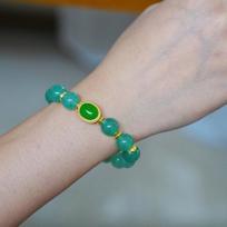 10Mm High Quality Natural Dongling Jade Design Bracelet Bracelet gray
